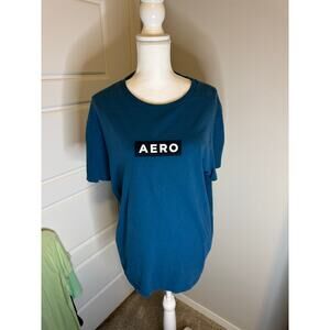 AEROPOSTALE Size Large T-Shirt Print Aero Blue